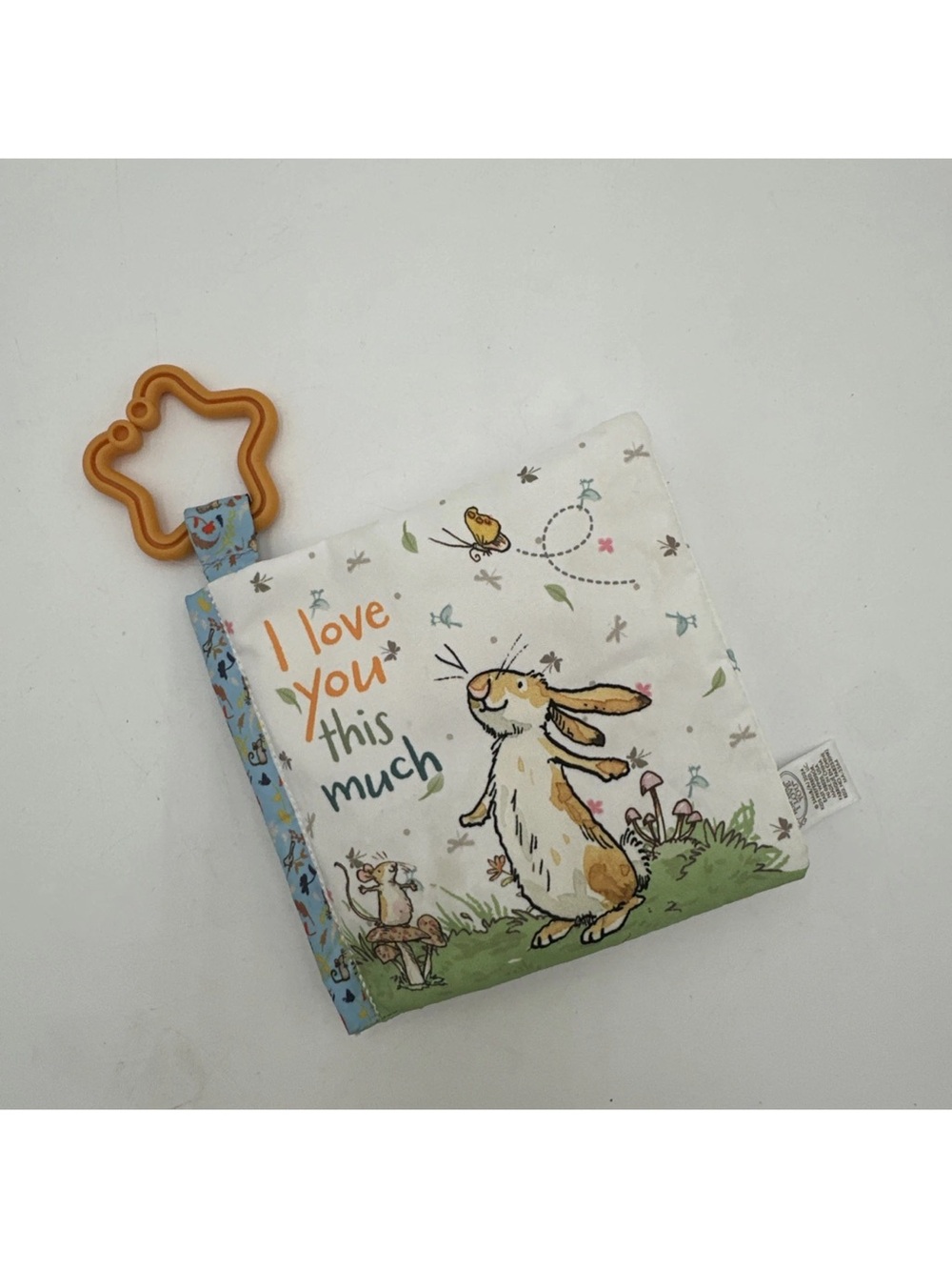 Nursery Soft Cloth Book with Orange Teether - I Love You This Much